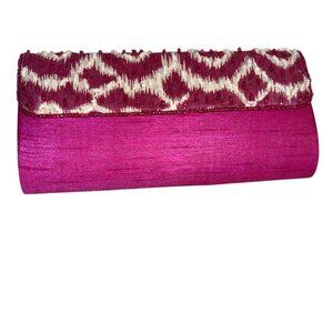 two's company hot pink silk beaded clutch bag HELLO SPRING